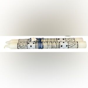 NEW NWT Taper Candles Ethnic South Africa Designer Handmade Handpainted Set 10”